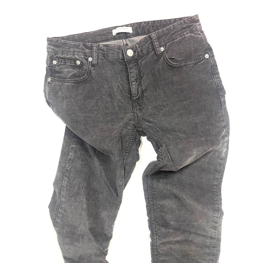 Zara Woman Premium Denim Gray Corduroy Slim Tapered Pants Size 8